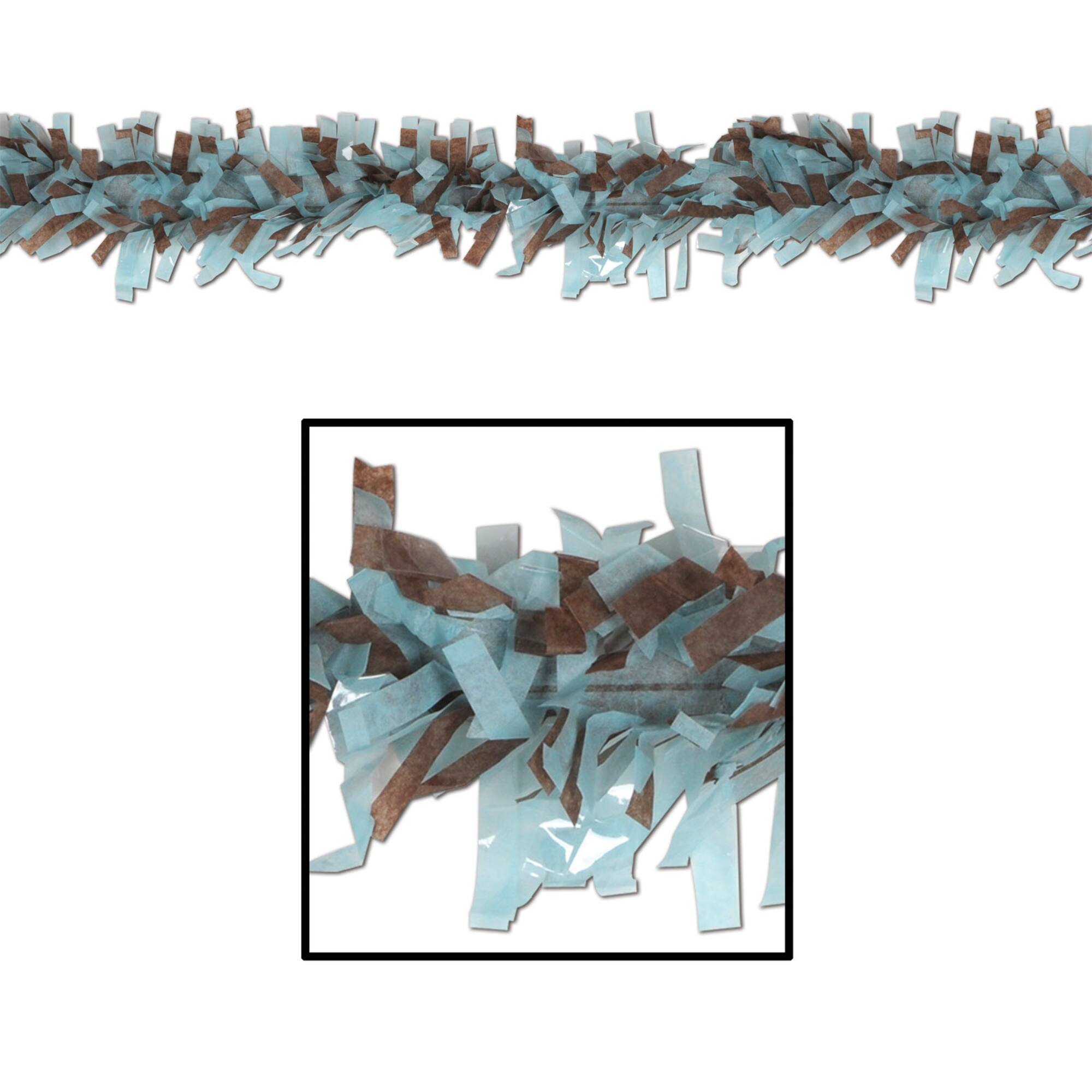 Beistle 25ft. Light Blue & Brown Tissue Festooning, 2ct.